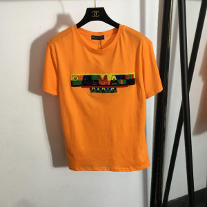 Balmain 2022 Cotton Jersey T Shirt Orange 