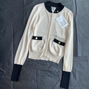 Chanel 2022 Zipped Knitwear Sweater White 