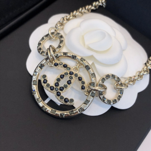 Chanel CC Logo Round Chain Necklace 