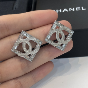 Chanel CC Logo Square Earrings 