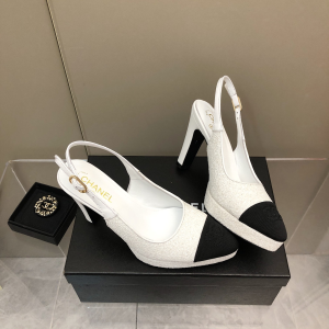Replica Womens Shoes Chanel Wool Slingback Pump in White 35 To 41 A151PP480 AA178622