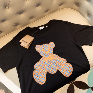 Replica Womens Clothing Burberry Bear Black Cotton T Shirt XS To L A218PP180 AA178975