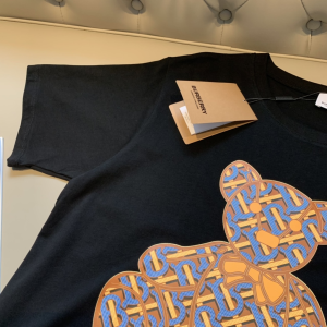 Replica Womens Clothing Burberry Bear Black Cotton T Shirt XS To L A218PP180 AA178975