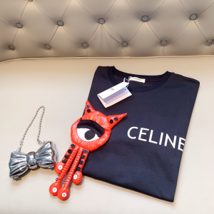 Replica Womens Clothing Celine Black Cotton T Shirt XS To L A218PP180 AA178994