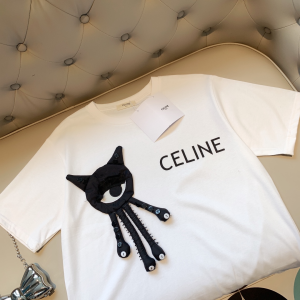Replica Womens Clothing Celine White Cotton T Shirt XS To L A218PP180 AA178993