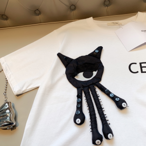 Replica Womens Clothing Celine White Cotton T Shirt XS To L A218PP180 AA178993