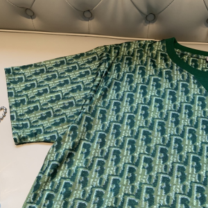 Replica Womens Clothing Dior Oblique Green Cotton T Shirt XS To L A218PP180 AA178992