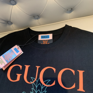 Replica Womens Clothing Gucci Logo Black Cotton T Shirt XS To L A218PP180 AA178971