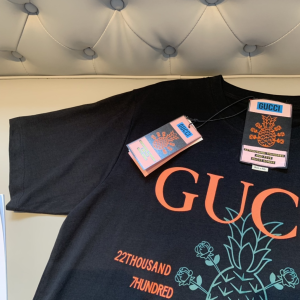 Replica Womens Clothing Gucci Logo Black Cotton T Shirt XS To L A218PP180 AA178971