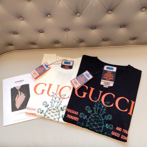 Replica Womens Clothing Gucci Logo Black Cotton T Shirt XS To L A218PP180 AA178971