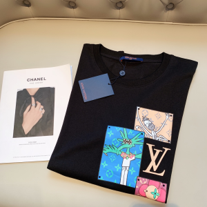 Replica Womens Clothing Louis Vuitton Black Cotton T Shirt XS To L A218PP180 AA178964