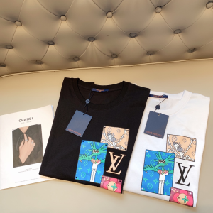 Replica Womens Clothing Louis Vuitton Black Cotton T Shirt XS To L A218PP180 AA178964