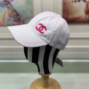 Chanel CC Logo Baseball Cotton Cap Hat White 