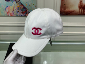 Replica Womens Hats Chanel CC Logo Baseball Cotton Cap Hat in White A144PP75 AA178842