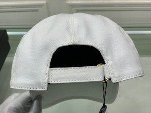 Replica Womens Hats Chanel CC Logo Baseball Cotton Cap Hat in White A144PP75 AA178842