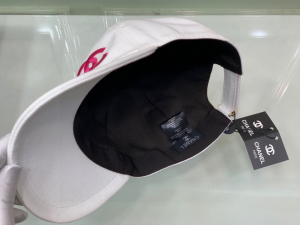 Replica Womens Hats Chanel CC Logo Baseball Cotton Cap Hat in White A144PP75 AA178842