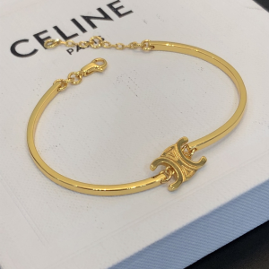 Celine Triomphe Articulated Bracelet Gold 