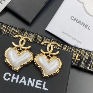 Replica Womens Jewelry Chanel Gold CC Heart Earrings A152PP110 AA178930