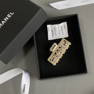 Chanel Gold Monogram Hair Clip 