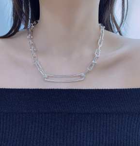 Replica Womens Jewelry Tiffany HardWear Link Necklace Silver A205PP260 AA178955