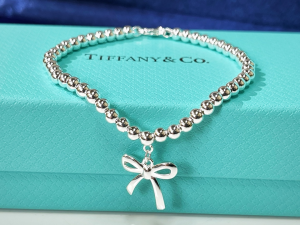 Tiffany VIP Bow Bead Bracelet Silver 