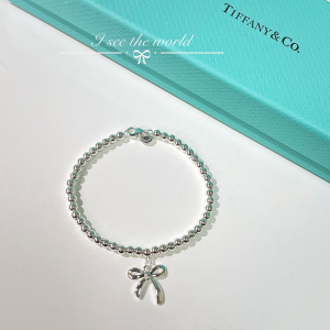 Replica Womens Jewelry Tiffany VIP Bow Bead Bracelet Silver A62PP180 AA178769