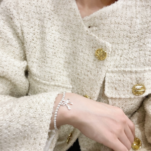 Replica Womens Jewelry Tiffany VIP Bow Bead Bracelet Silver A62PP180 AA178769