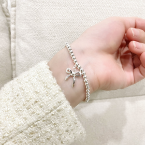 Replica Womens Jewelry Tiffany VIP Bow Bead Bracelet Silver A62PP180 AA178769