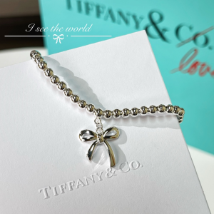 Replica Womens Jewelry Tiffany VIP Bow Bead Bracelet Silver A62PP180 AA178769