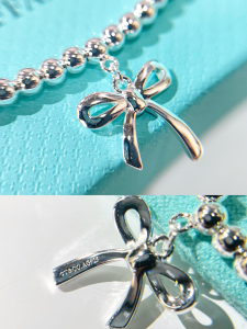 Replica Womens Jewelry Tiffany VIP Bow Bead Bracelet Silver A62PP180 AA178769