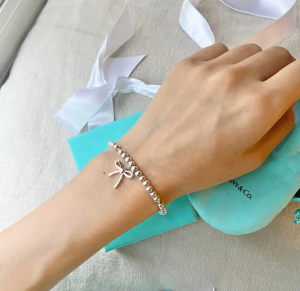 Replica Womens Jewelry Tiffany VIP Bow Bead Bracelet Silver A62PP180 AA178769