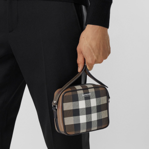 Replica Mens Handbags Burberry Check Crossbody Mens Bag 16x5x13CM A197PP480 AA179556