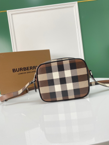 Replica Mens Handbags Burberry Check Crossbody Mens Bag 16x5x13CM A197PP480 AA179556