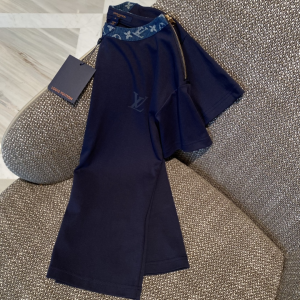 Replica Womens Clothing Louis Vuitton Blue Cotton T Shirt SML A228PP280 AA179561