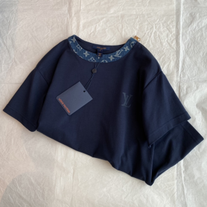 Replica Womens Clothing Louis Vuitton Blue Cotton T Shirt SML A228PP280 AA179561