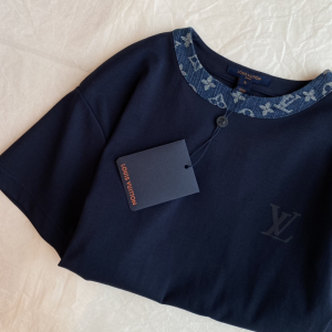 Replica Womens Clothing Louis Vuitton Blue Cotton T Shirt SML A228PP280 AA179561