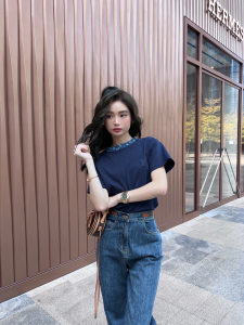 Replica Womens Clothing Louis Vuitton Blue Cotton T Shirt SML A228PP280 AA179561