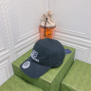 Replica Womens Hats Balenciaga BB Black Canvas Baseball Hat A190PP95 AA179522