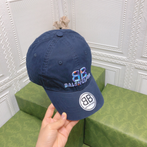 Balenciaga BB Blue Canvas Baseball Hat 