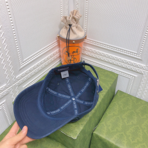 Replica Womens Hats Balenciaga BB Blue Canvas Baseball Hat A190PP95 AA179525
