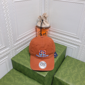 Replica Womens Hats Balenciaga BB Orange Canvas Baseball Hat A190PP95 AA179524