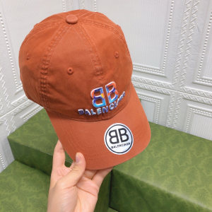 Replica Womens Hats Balenciaga BB Orange Canvas Baseball Hat A190PP95 AA179524