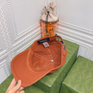 Replica Womens Hats Balenciaga BB Orange Canvas Baseball Hat A190PP95 AA179524