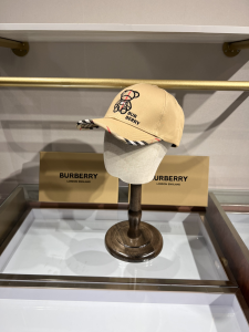 Burberry Bear Beige Canvas Baseball Hat 