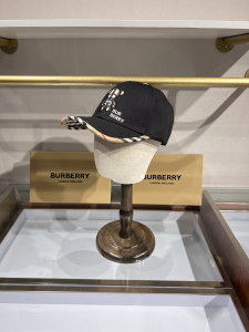 Burberry Bear Black Canvas Baseball Hat 