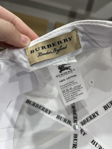 Replica Womens Hats Burberry Bear White Canvas Baseball Hat A190PP90 AA179519