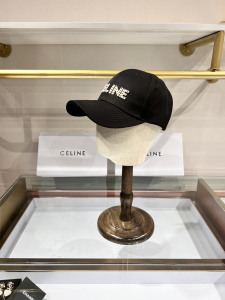 Replica Womens Hats Celine Black Canvas Baseball Hat A190PP80 AA179531