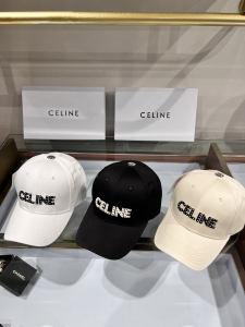 Replica Womens Hats Celine Black Canvas Baseball Hat A190PP80 AA179531