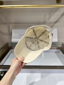 Replica Womens Hats Celine Off White Canvas Baseball Hat A190PP80 AA179530