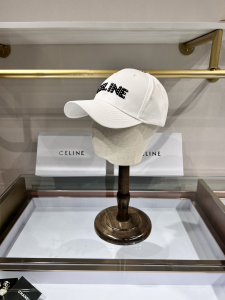 Replica Womens Hats Celine White Canvas Baseball Hat A190PP80 AA179532